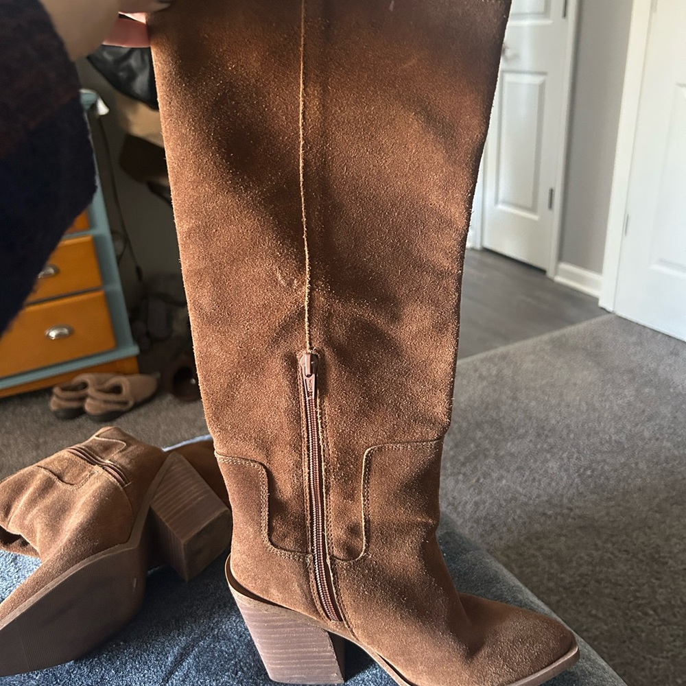 Steve Madden Camel Suede Knee-High Boots